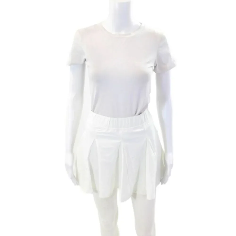 Year Of Ours Womens Pull On A Line The Mini Tennis Skort White Size Extra Small